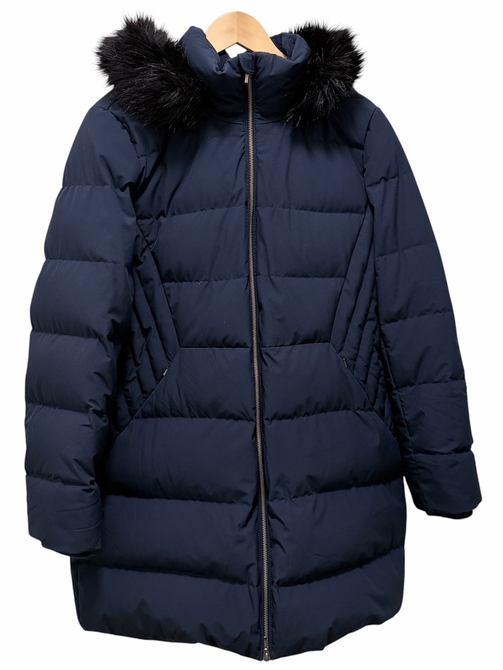 Woman’s Lands’ End Navy Down filled Parka Large 14-16